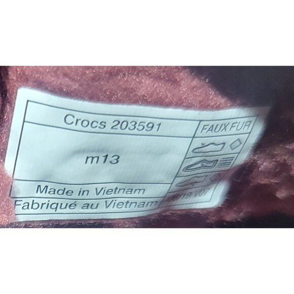 Crocs Men's Size US 13 Dark Cherry Classic Slip On Casual Lined Clogs 203591 - Picture 10 of 10